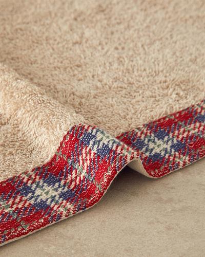 Cozy Plaid Кърпа За Лице С детайли каре Памучен 50x80 см Бежов