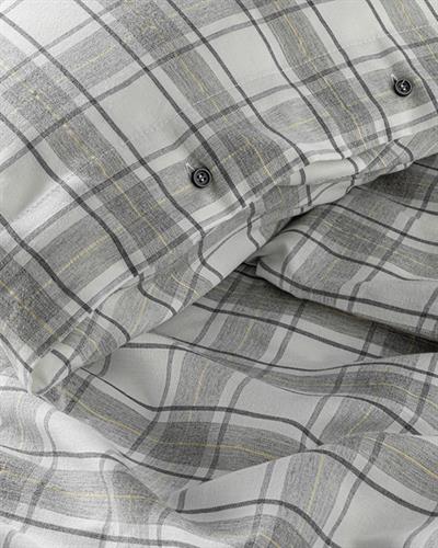 Cozy Plaid Спално Бельо Компле King Size, Мъжки Шарени Единични Къси Чорапи С Маншети, Сиво, 240 X 220 Cm