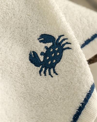 Crab Кърпа За Ръце С бродерия Памучен 30x40 см Бял