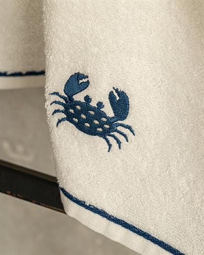 Crab Кърпа За Лице С бродерия Памучен 50x70 см Бял
