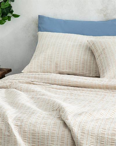 Crispate Спално Бельо Компле Единичен Размер, Gofre, Бежово-Синьо, 160 X 220 Cm