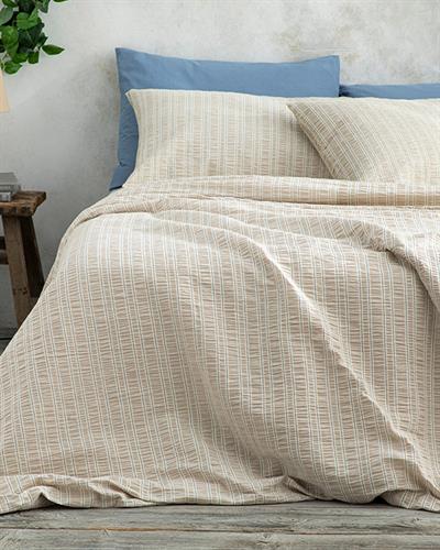 Crispate Спално Бельо Компле Единичен Размер, Gofre, Бежово-Синьо, 160 X 220 Cm