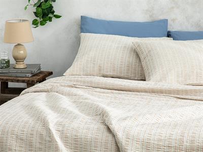 Crispate Спално Бельо Компле Super King Size, Gofre, Бежово-Синьо, 260 X 220 Cm
