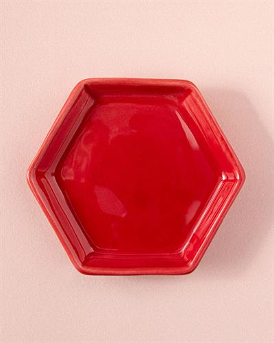 Crispy Flowers Купички За Ядки Керамика, Червено, 10 Cm