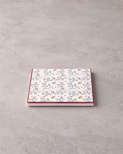 Crispy Flowers Подложка За Чаша Керамика 10,8 см Червен