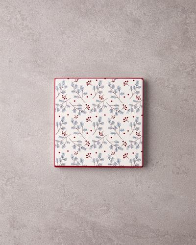 Crispy Flowers Подложка За Чаша Керамика 10,8 см Червен