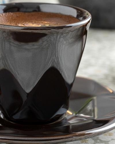 Cristallo Silicone 4 Parça 2 Kişilik Coffee Cup Set 100 ml Brown