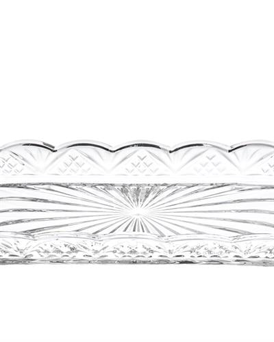 Cross Продълговата Чиния Стъкло, Прозрачен, 25 Cm