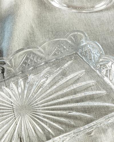 Cross Продълговата Чиния Стъкло, Прозрачен, 25 Cm