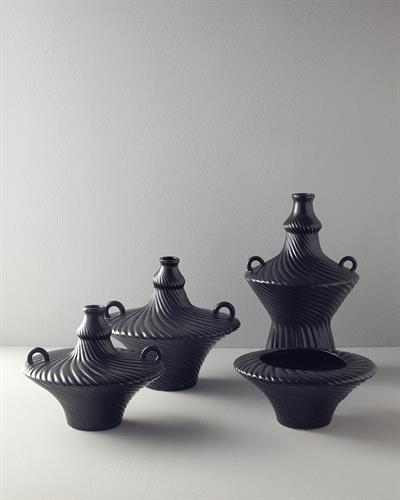 Crown Ваза Керамика 33x33x30 см Антрацит