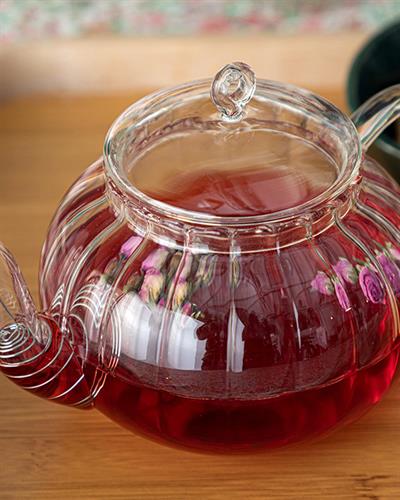 Crumpled Borosilicate Glass Pot 750 ml Transparent