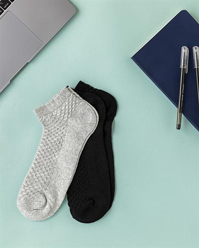 Cruz Чорапи Мъжки 2 Бр., Памучен Полиестер, Черно-Сиво, 40-44