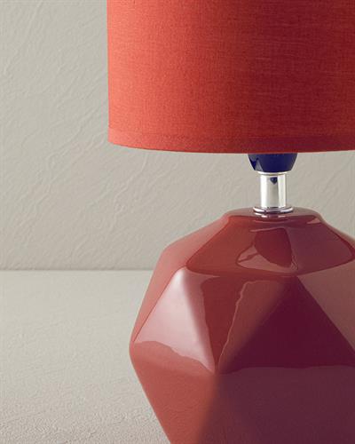 Cubic Абажур Керамика 16x16x30 см Червен