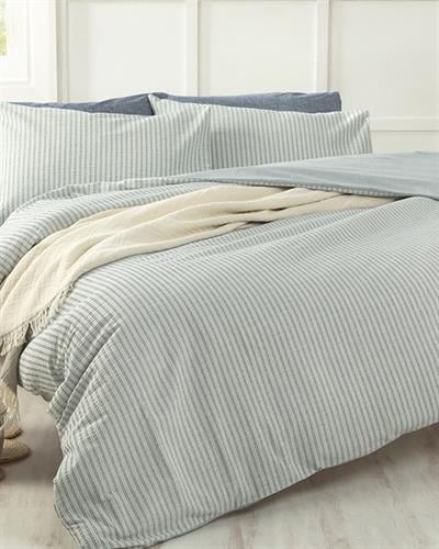 Curly Seersucker For One Person Duvet Cover Set 160x220 cm Blue