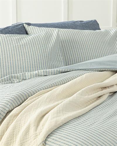 Curly Seersucker For One Person Duvet Cover Set 160x220 cm Blue