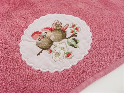 Cute Birds ХАВЛИЯ ЗА ЛИЦЕ Бродирани 50x90 cm DarkPink