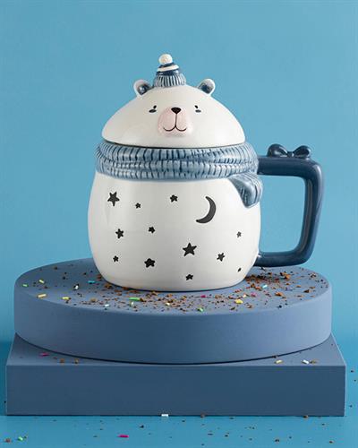 Cute Teddy Чаша С Капак, Dolomit, Тъмно Синьо, 480 Ml