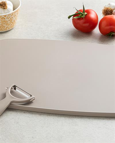 Cutting Set Дъска За Рязане С Белачка, Пластмасов, Тъмно Бежово, 37 X 26 Cm