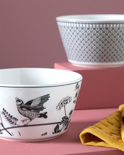 Dainty Beauty Купа 2Бр., Bone Порцелан, Черно, 11 Cm