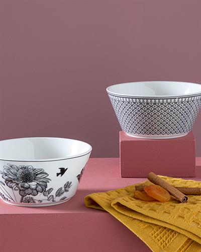 Dainty Beauty Купа 2Бр., Bone Порцелан, Черно, 14 Cm