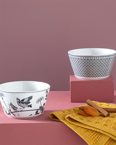 Dainty Beauty Купа 2Бр., Bone Порцелан, Черно, 11 Cm