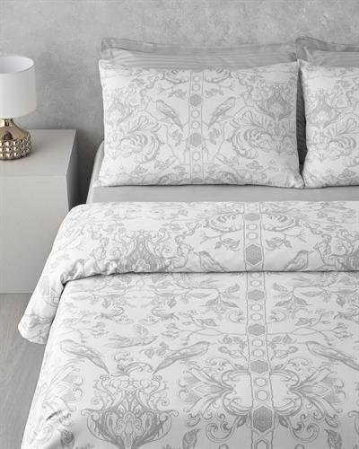 Спален Комплект Двоен Памук Сатен 200x220 см Сребърен