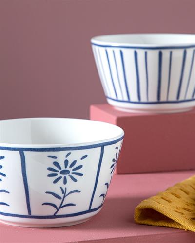 Dainty Daisy Купа 2Бр., Bone Порцелан, Синьо, 11 Cm
