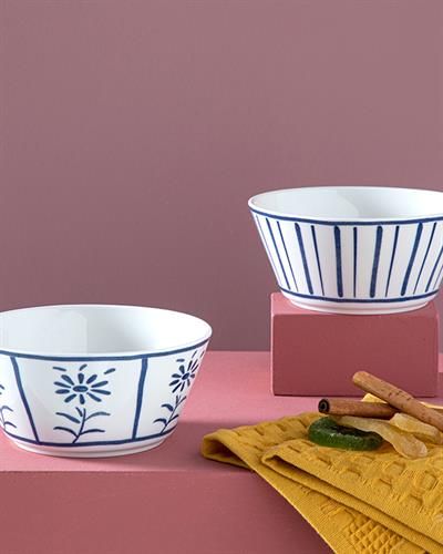 Dainty Daisy Купа 2Бр., Bone Порцелан, Синьо, 14 Cm