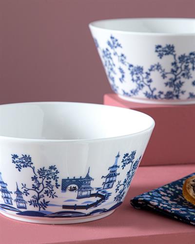 Dainty Views bone porcelain 2 Set Bowl 14 cm Dark Blue