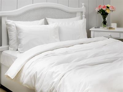 Daisies СПАЛНО БЕЛЬО КОМПЛЕ Двоен Памучен Сатен 200x220 cm White