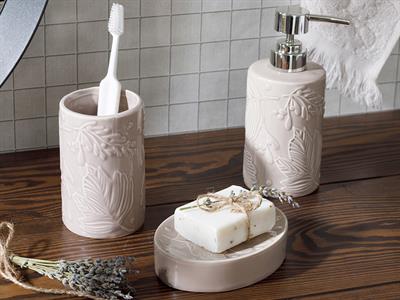 Daisy Ceramic 3 pcs Bathroom Set 16,5x10,8x12,4 cm Beige