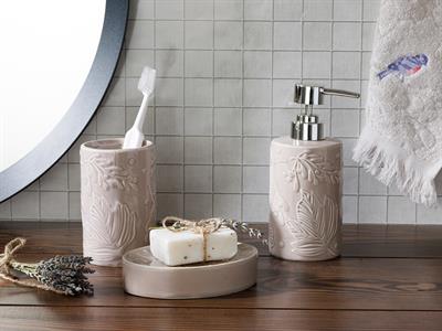 Daisy Ceramic 3 pcs Bathroom Set 16,5x10,8x12,4 cm Beige