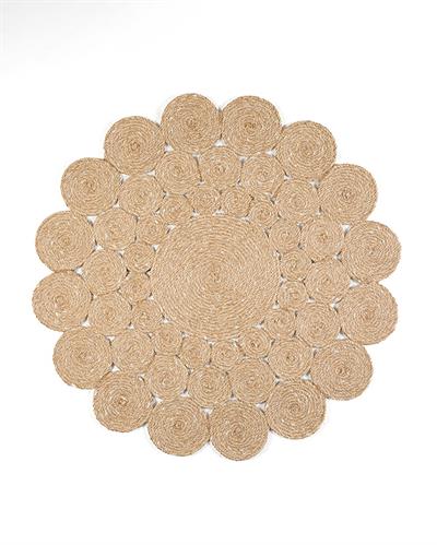 Daisy Jute Decorative Jute Carpet 120 cm Natural Gold