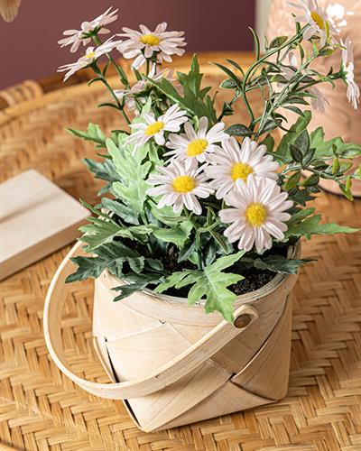 Daisy Изкуствено Цвете Във Ваза Бяло, 16 X 16 X 24 Cm