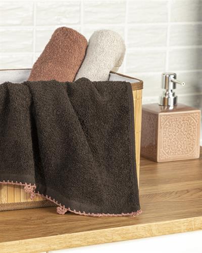 Daisy Хавлии За Ръце С Крошета, Памучен, Кафе-Плочка, 30 X 40 Cm