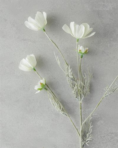 Daisy Една Клонка Изкуствено Цвете Бяло, 62 Cm