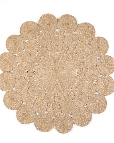 Daisy Jute Decorative Jute Carpet 90 cm Natural Gold