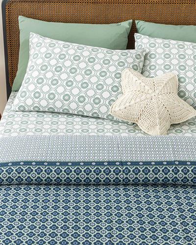 Daisy Cell Комплект Пике Единичен Размер, Отпечатан, Тъмно Синьо, 150 X 220 Cm