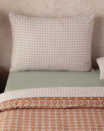 Daisy Cell Cotton For One Person Duvet Cover Set 160x220 cm Brick Red