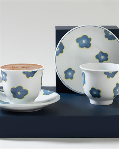 Daisy Dream Сервиз За Кафе 4 Бр. За 2 Души, Порцелан, Тъмно Синьо, 80 Ml
