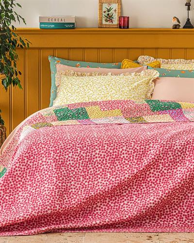 Daisy Fest Универсална Покривка За Легло Единичен Размер, Розово, 160 X 220 Cm