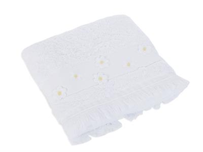 Daisy Garden ХАВЛИИ ЗА РЪЦЕ С ресни Бродирани 30x45 cm White