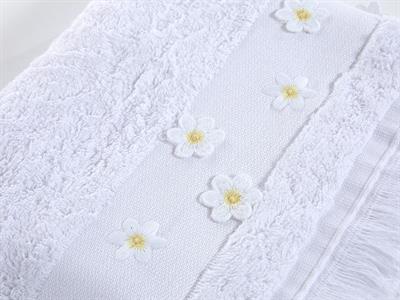 Daisy Garden ХАВЛИЯ ЗА ЛИЦЕ С ресни Бродирани 50x80 cm White