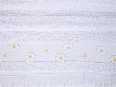 Daisy Garden ХАВЛИЯ ЗА ЛИЦЕ С ресни Бродирани 50x80 cm White