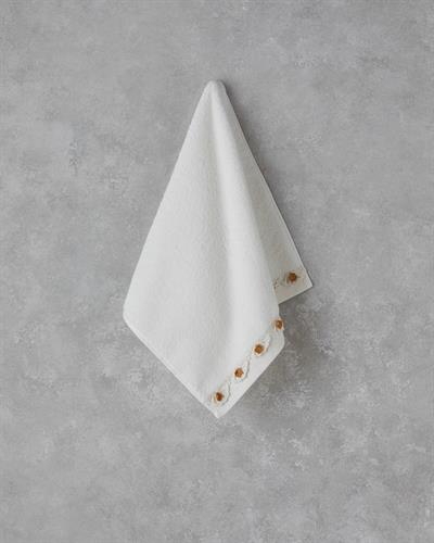 Daisy Lacely Кърпа За Лице С крошет Памучен 50x80 см Екрю - Жълт