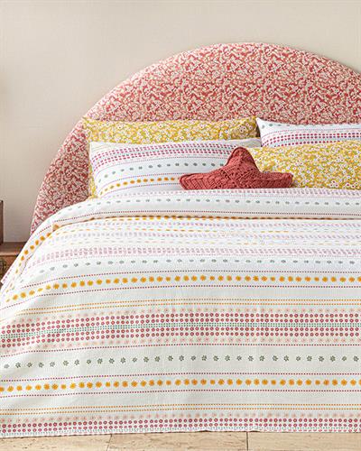 Daisy Lines Пике Двоен Размер, Отпечатан, Розово, 200 X 220 Cm