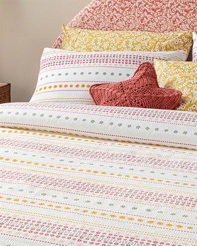 Daisy Lines Пике King Size, Отпечатан, Розово, 240 X 220 Cm