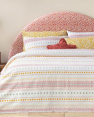 Daisy Lines Пике King Size, Отпечатан, Розово, 240 X 220 Cm