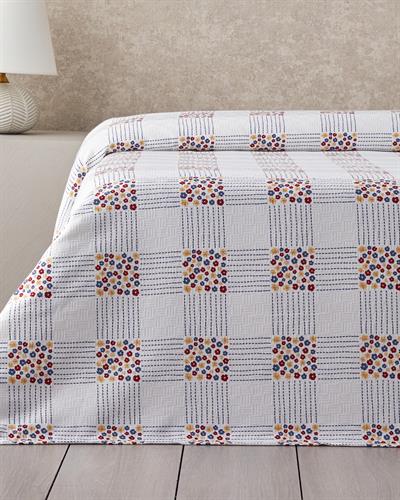 Одеяло Пике Двоен С щампа 200x220 см Бял