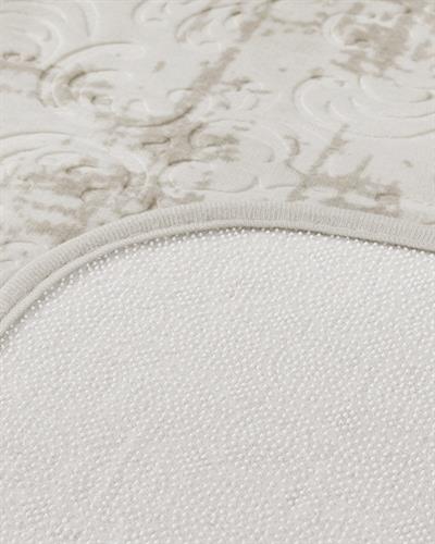 Damasko Комплект Постелки За Баня Нехлъзгащ се гръб Топъл печат 60x90 + 40x60 см Екрю